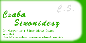 csaba simonidesz business card